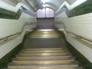Note: not the actual Piccadilly Circus steps, used for dramatic effect